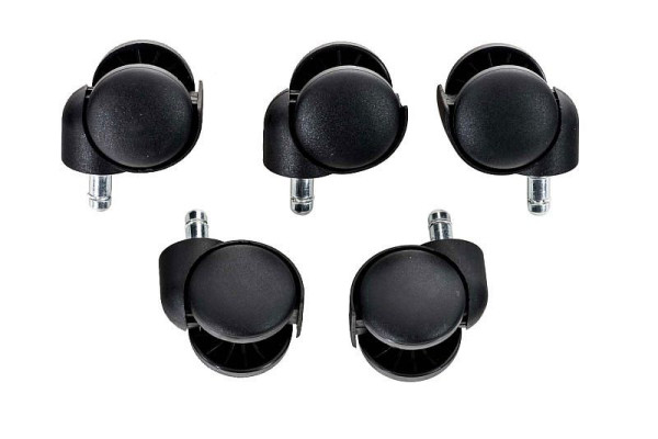 CLP 5er Pack Bodenrollen Kunststoff, schwarz, 306129