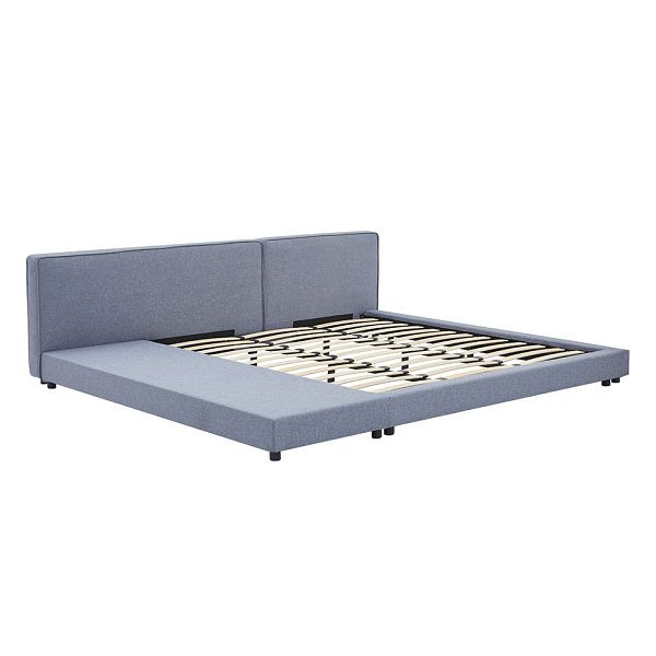 HOME DELUXE Bett mit Ablage GALAXIS – 140 x 200 cm Variantenauswahl Grau ohne Matratze, 59249