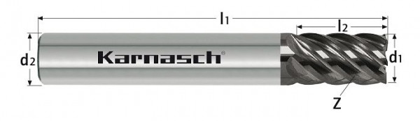 Karnasch VHM-Schaftfräser positiv lang,Superfinish d= 12,0 / Z= 6 HSC UFX - 2, 3064461200