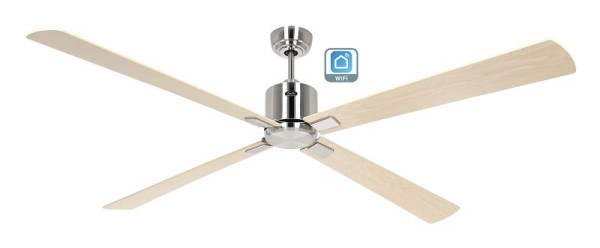 CasaFan Deckenventilator Eco Neo III 180 Chrom gebürstet-Ahorn/Buche WiFi, 942426W