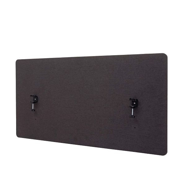 Mendler Akustik-Tischtrennwand HWC-G75, Büro-Sichtschutz Schreibtisch Pinnwand, doppelwandig Stoff/Textil, 60x120cm braun-grau, 71929+71943