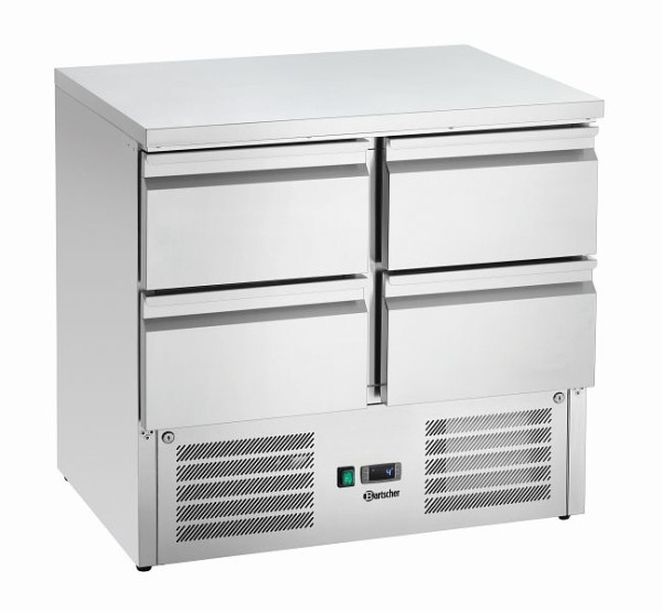 Bartscher Mini-Kühltisch 900S4, Material: Edelstahl, 200282, 4015613721873