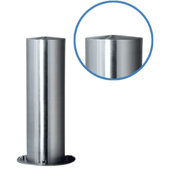 Stein HGS Poller "SESAM Flachkopf" Ø 205mm aus Edelstahl (V2A), herausnehmbar, Profilzylinder oben, Bodenhülse, 13140