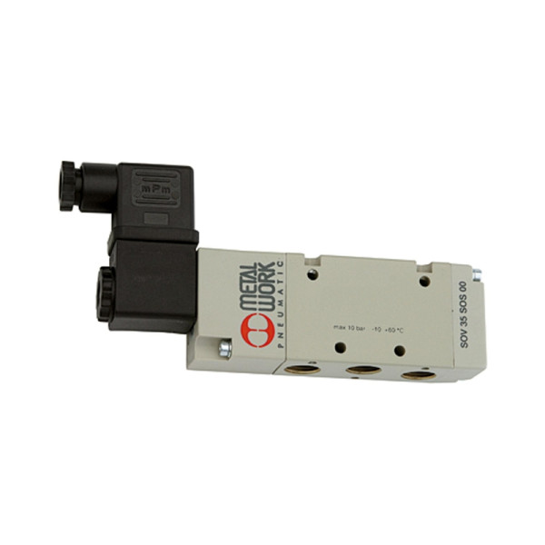 Metal Work 5/2-Wegeventil, elektropneumatisch, Steuerluftzufuhr extern, monostabil, G 1/8, 24 V DC, 147263