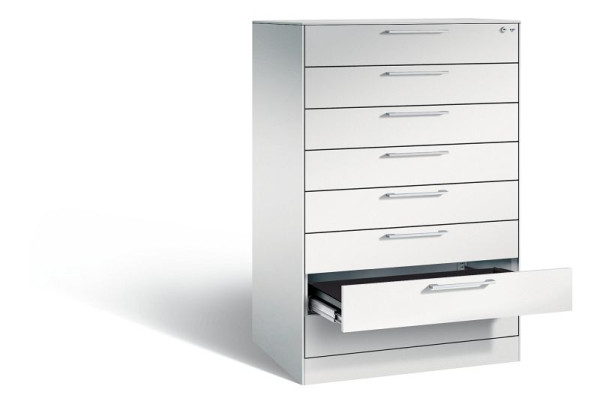 C+P Schubladenschrank Asisto, H1310xB800xT600mm, Farbe: Lichtgrau, Bügelgriff, 146223-800 S10001