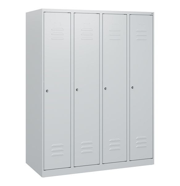 C+P Umkleidespind Classic PLUS, 4 Abteile, 1530x1200x500mm, 7035/7035, Zylinderschlösser, 0800005-40 S10026