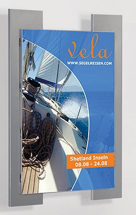 Kerkmann Plakathalter Look DIN A4, B 266 x T 20 x H 354 mm, alusilber/transparent, 43653014