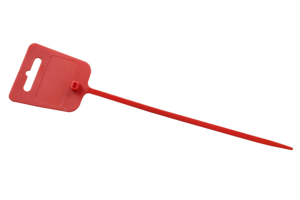 Eichner Kabelbinder mit Beschriftungsfeld (44 x 25 mm) und Euroloch, Farbe: Rot, VE: 100 Stück, 9219-01426-020