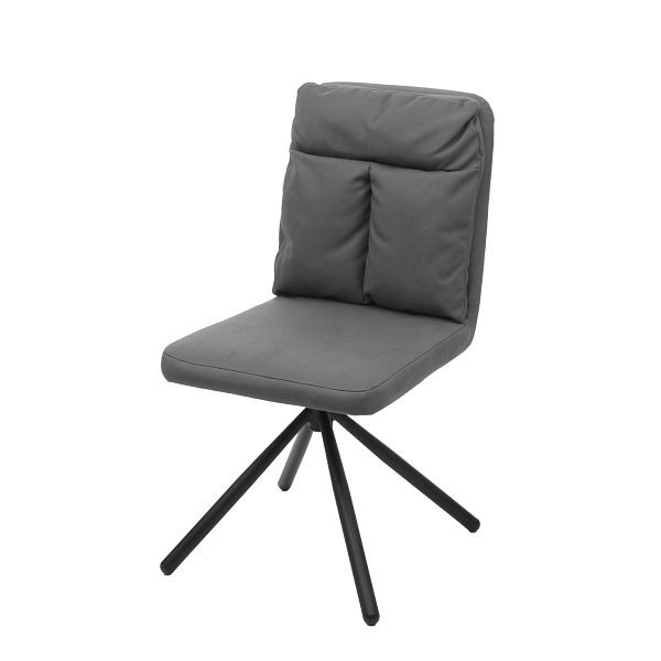 Mendler Esszimmerstuhl HWC-G58, Küchenstuhl Stuhl, drehbar Auto-Position Textil/Stoff, grau, 71735