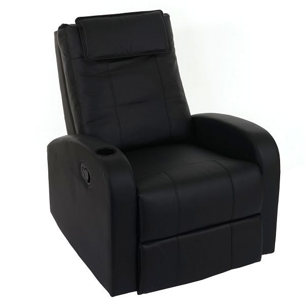 Mendler Fernsehsessel Durham, TV Sessel Relaxsessel Liegesessel, Kunstleder, schwarz, 41857+41858