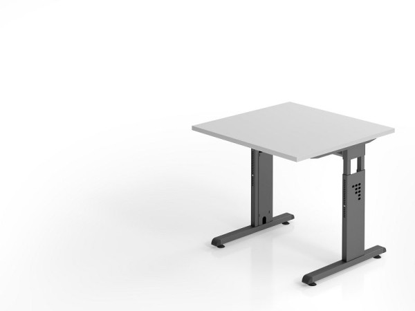 Hammerbacher Schreibtisch OS08, 80 x 80 cm, Platte: Grau, 25 mm dick, 2 mm ABS-Kante, Rechteckform, VOS08/5/G