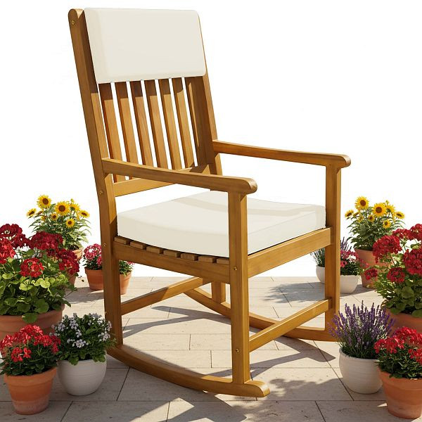 casaria Schaukelstuhl Akazienholz 107x54x77cm, 100128, 4251779111718