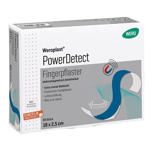 WERO Weroplast PowerDetect Fingerpflaster 18 x 2,5 cm, detektierbar, VE: 50 Stück, 180704
