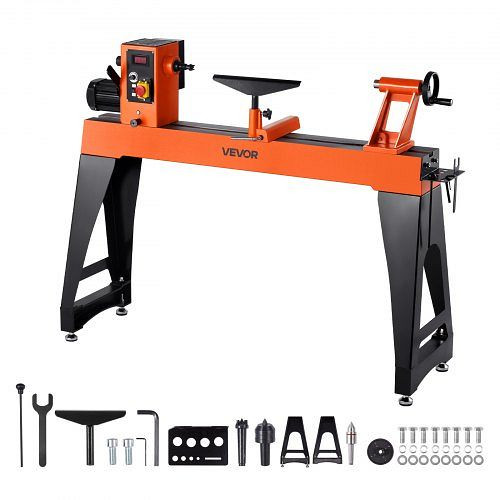 VEVOR Drechselbank 1,5 PS, variable Drehzahl 0-3200 U/min, Drehtischmaschine 406x1020 mm für mittlere bis große Projekte, LSMGCC24K15HO2OGSV2