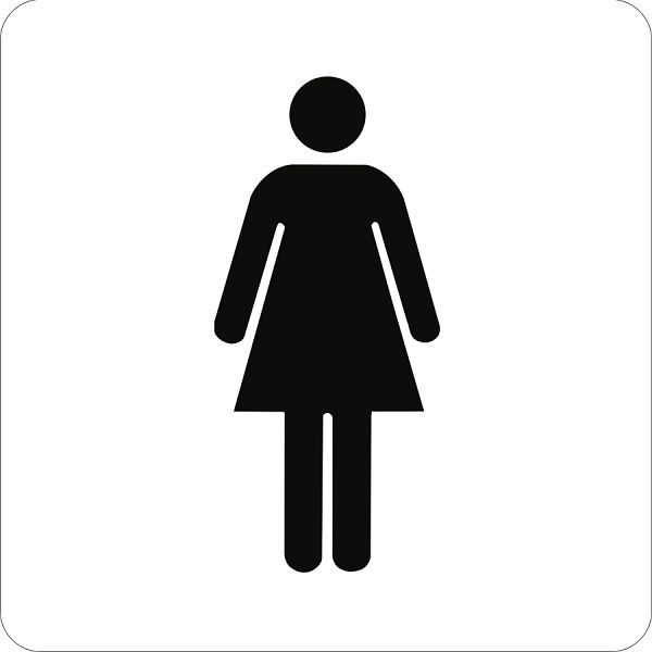 Moedel Piktogramm WC Damen, Kunststoff, 160x160 mm, 52127