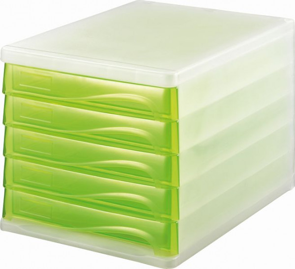 helit Schubladenbox "the wave", VE: 4 Stück, grün transparent, H6129415