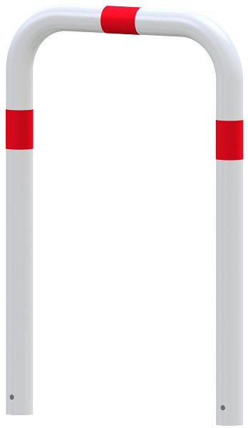 Schake Rammschutzbügel Ø 76 mm, weiß pulverbeschichtet mit rot reflektierenden Streifen, Ø 76 mm, Gesamtbreite: 750mm, 4L77_05BSRO