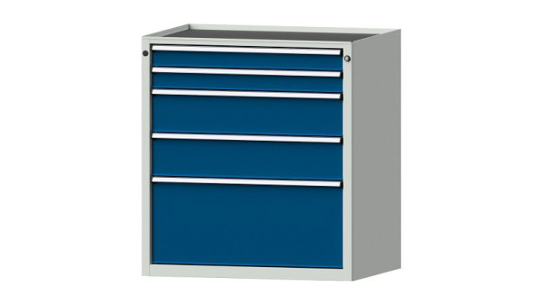 ANKE Werkbänke Schubladenschrank, Modell 3009 V, 910 x 675 x 980 mm, RAL 7035/5010, Wanne, 611.216