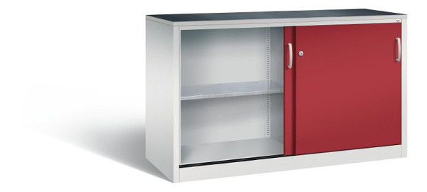 C+P Schiebetürenschrank Acurado, H1000xB1600xT600mm, Farbe: Lichtgrau / Rubinrot, Bügelgriff, 2166-09 S10043
