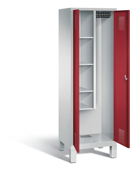 C+P Putzmittel-Spind Evolo, H1850xB610xT500mm, Farbe: Lichtgrau / Rubinrot, 48110-00 S10063