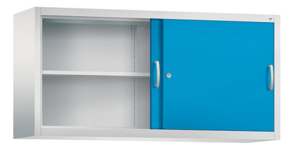 C+P Aufsatzschrank Acurado, H790xB1600xT400mm, Farbe: Lichtgrau / Lichtblau, Bügelgriff, 2 OH, 2145-00 S10055