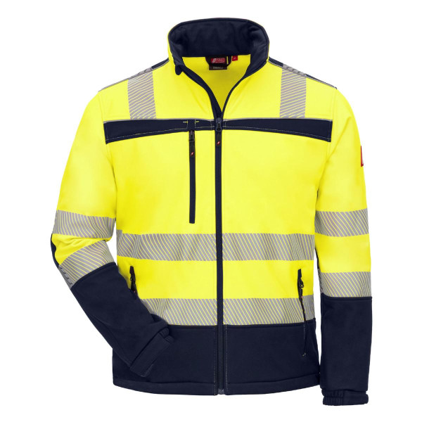 NITRAS MOTION TEX VIZ, Warnschutz-Softshelljacke, Größe: L, Farbe: neongelb/marineblau, VE: 10 Stück, 7172-4021-L