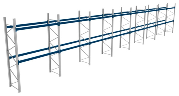 BITO Palettenregal P2 4005x1100x22700 Komplettregal, 2E, 800 RAL5010 U, 56446