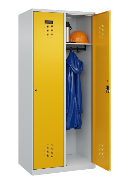 C+P Spind Evolo PLUS, 2 Abteile, 1850x800x500mm, 7035/1004, Verschluss Zylinderschloss, Ablageböden 2, 049000-22 S10027