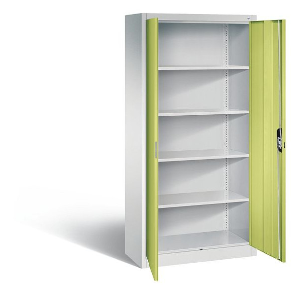 C+P Büroschrank Acurado, H1950xB930xT400mm, Farbe: Lichtgrau / Viridingrün, Muldengriff, 5 OH, 9260-000 S11687