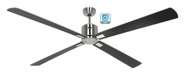 CasaFan Deckenventilator Eco Neo III 180 Chrom gebürstet-Wenge/Lack silber WiFi, 942410W