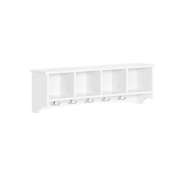 SoBuy Wandgarderobe mit einem Regal Weiß 72x16x23 cm, Modern, FRG48-L-W