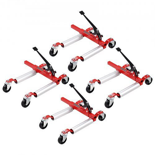 VEVOR Radwagen, 1500 Pfund Tragkraft, 360° drehbare Räder, Fahrzeugpositionierungs-Ratschenwagenheber, 4er-Set, ZHSKU00000000000101