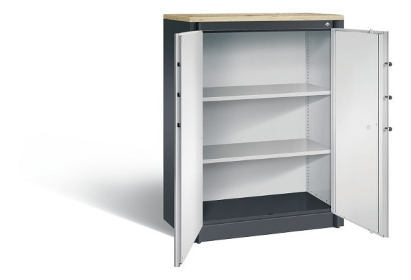C+P Feuerschutzschrank Certos, H1226xB930xT500mm, Farbe: Schwarzgrau / Lichtgrau, Klinkengriff, 3 OH, 1171-00 S10320