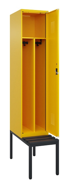 C+P Spind Evolo PLUS, 1 Abteile, 2120x400x815mm, 1023/1023, Haken 4, Zylinderschloss, Sitzfläche Kunststoff, Sitzbank, Trennwand, 0490507-12F S10102