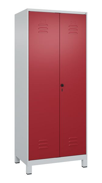 C+P Mehrzweckschrank Classic PLUS, Putzmittel-Spind, Füße, 2 Abteile, 1950x800x500mm, 7035/3003, Drehriegel, 080110-02 S10001