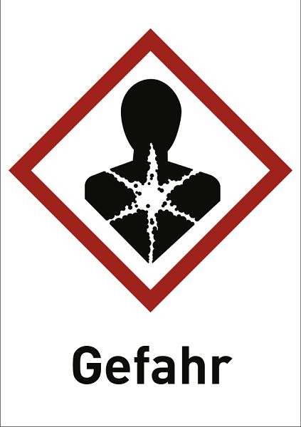 Moedel Ernste Gesundheitsgefahr (GHS 08) Gefahr, Folie, 18x26 mm, VE: 30 Stück/Bogen, 56458