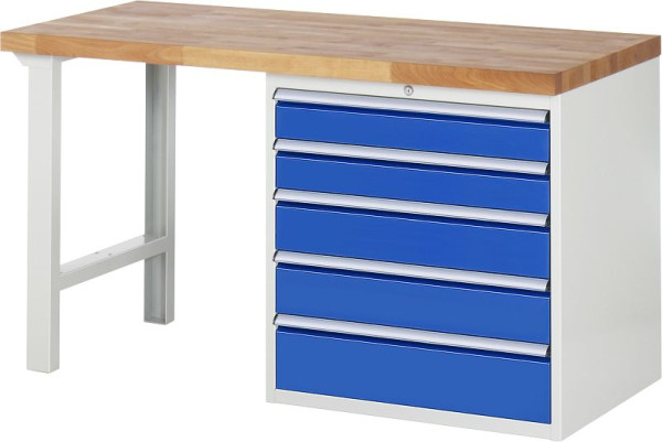 RAU Werkbank Serie 7000 - Modell 7613, B1500 x T700 x H840 mm, Systemunterbau B1500 x T650 x H800 mm, 03-7613A1-157B4S.11