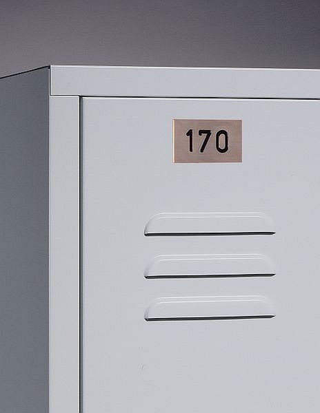 C+P Edelstahl-Nummernschild, für Drehriegelverschluss, selbstklebend, 3-stellig, 8501-06