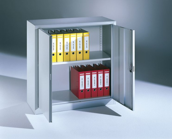 C+P Flügeltürenschrank Serie 13, H1000xB935xT400mm, Farbe: Lichtgrau, Rundgriff, 130987-350 S10000