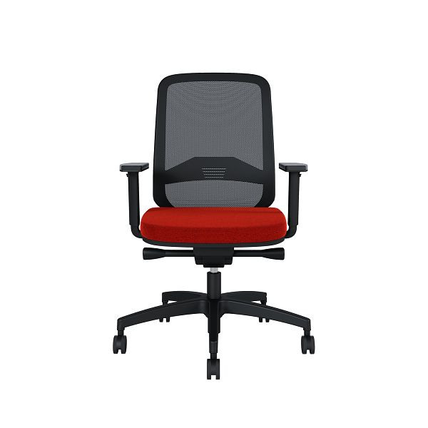 Bisley Bürodrehstuhl Bali, Rückenlehne aus Netzbezug, Mit Armlehnen Kunststofffußkreuz, TN9404 tomato red, BALIKLRT0015TN9404