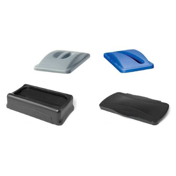 Stein HGS Deckel für Abfallbehälter -Slim Jim- Rubbermaid, für Papiereinwurf / Polyethylen, 518 x 290 x 70 mm / blau, 12135