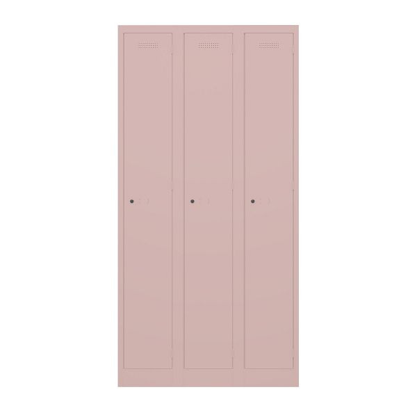 Bisley Garderobenschrank Primary Locker, 3 Abteile, 620 pastellpink, PL3050T1620