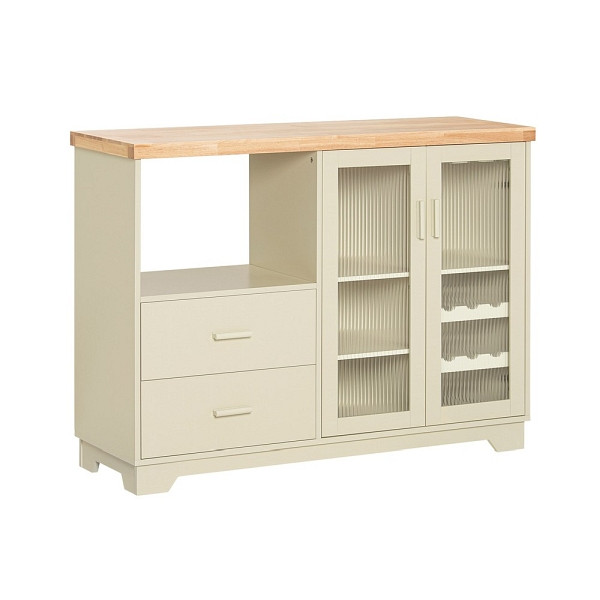 SoBuy Sideboard mit 2 Schubladen Beige 120x40x90cm, Modern, FSB81-MI