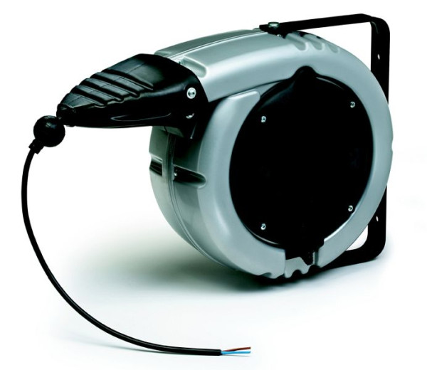 Ebinger Kabelaufroller PR-L, Aluminiumgehäuse, 23m Kabel H05VV-F 4x1,5mm² Schutzart IP 43 Max. 1,1/1,8KW, 2.401.013