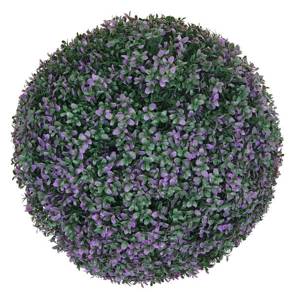 Mendler Künstlicher Busch HWC-L77, Buchskugel Dekopflanze Buchsbaumkugel Kunstpflanze Buxus, Outdoor Ø 55cm, lila, 117655