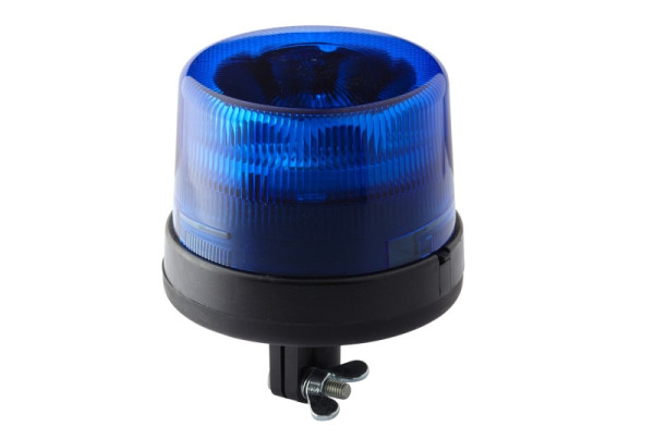 HELLA LED-Rundumkennleuchte - KL 7000 - 12/24V - blau - Rohrstutzen, flexibel - Stecker: offene Kabelenden, 2RL 011 484-111