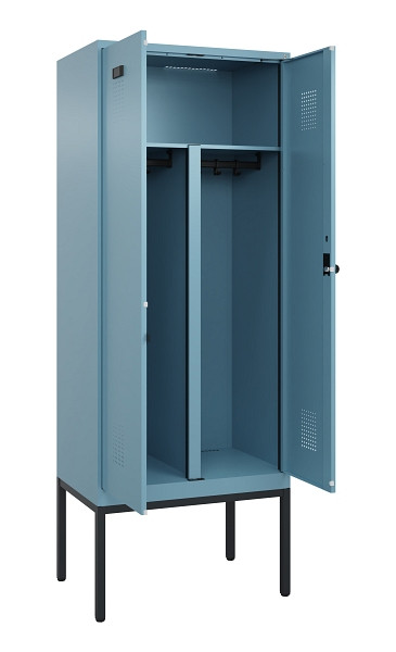 C+P PSA Doppel-Spind Evolo PLUS, Gestell, 2 Abteile, 2120x800x500mm, 0010/0010, Drehriegel, 0490327-22P S10021