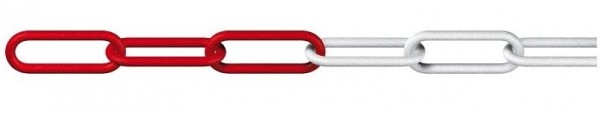 Dörner + Helmer PE-Kunststoffkette, UV-beständig 10 mm Polyethylen rot, weiß, VE: 25 m, 138205