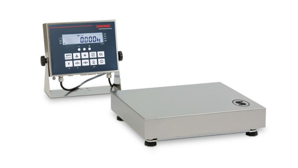 Soehnle Tischwaage Edelstahl, mit Terminal 3010, Höchstlast: 32 kg, Ziffernschritt: 1 g, 520 x 400 mm, 9392.14.140