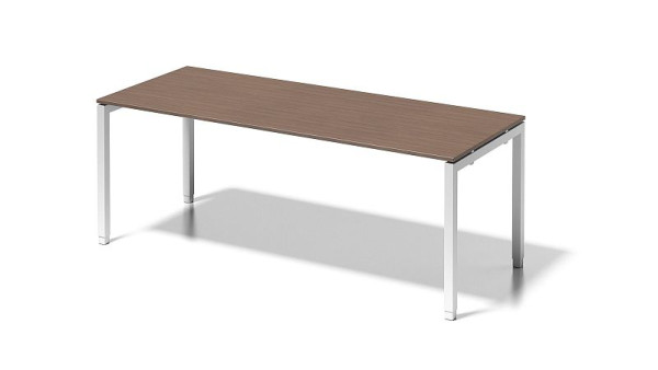 Bisley Cito Schreibtisch, 650-850 mm höheneinstellbares U-Gestell, H 19 x B 2000 x T 800 mm, nußbaum/verkehrsweiß, DUH2008WN396